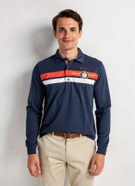 Polo manches longues manches longues bleu CAMBERABERO homme