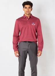 Polo tissage chiné manches longues rouge CAMBERABERO homme