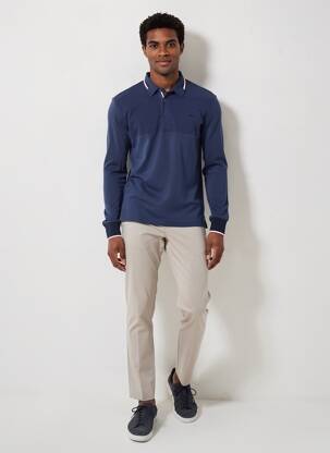 Polo manches longues manches longues bleu CAMBERABERO homme