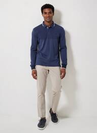 Polo manches longues manches longues bleu CAMBERABERO homme