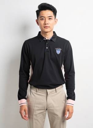 Polo manches longues manches longues noir CAMBERABERO homme