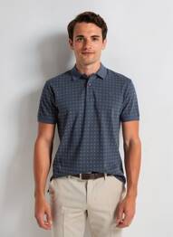 Polo stretch manches courtes bleu CAMBERABERO homme