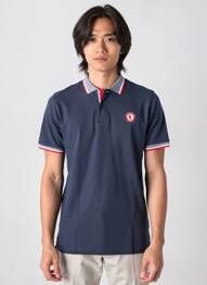 Polo coupe cintrée manches courtes bleu CAMBERABERO homme