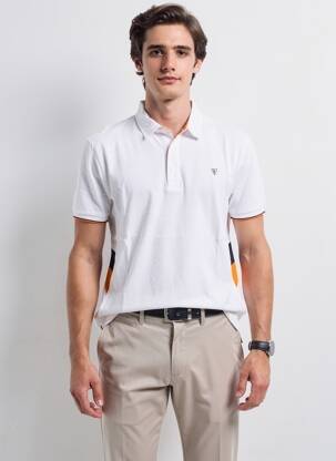 Polo tissage jersey manches courtes blanc CAMBERABERO homme