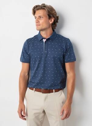 Polo tissage jersey manches courtes bleu CAMBERABERO homme