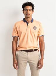 Polo tissage chiné manches courtes orange CAMBERABERO homme