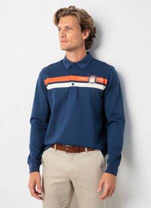 Polo manches longues manches longues bleu CAMBERABERO homme