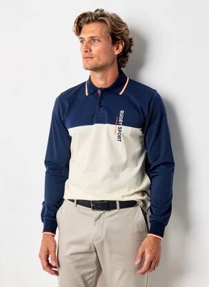 Polo manches longues manches longues bleu CAMBERABERO homme