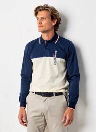 Polo manches longues manches longues bleu CAMBERABERO homme