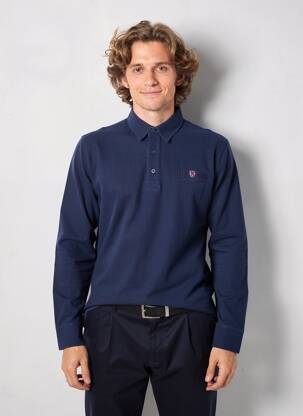 Polo manches longues manches longues bleu CAMBERABERO homme
