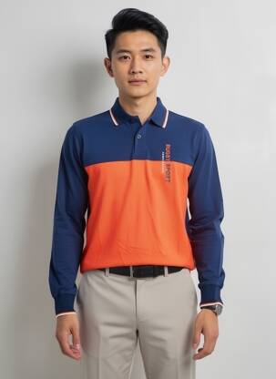 Polo manches longues manches longues bleu CAMBERABERO homme