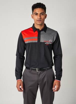 Polo manches longues manches longues noir CAMBERABERO homme