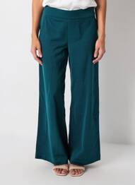 Pantalon large fermeture zip latéral taille haute vert PRINCESSE NOMADE femme