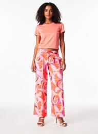 Pantalon large tissage crêpe taille normale orange BETTY BARCLAY femme
