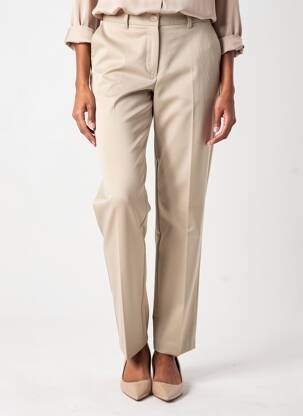Pantalon chino fermeture zippée sous rabat boutonné taille normale beige BETTY BARCLAY femme