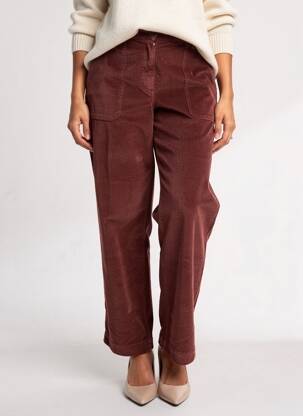 Pantalon droit stretch taille normale marron KANOPE femme