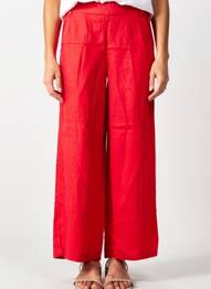 Pantalon large tissage crêpe taille normale rouge STREET ONE femme
