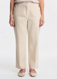 Pantalon droit stretch taille normale beige JULIE GUERLANDE femme