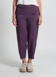 Pantalon 7/8 stretch taille normale violet MALOKA femme