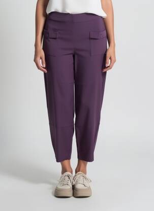 Pantalon 7/8 stretch taille normale violet MALOKA femme