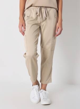 Pantalon 7/8 stretch taille normale beige STREET ONE femme
