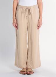 Pantalon large tissage popeline taille normale beige STREET ONE femme