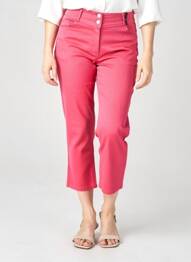 Pantacourt coupe droite taille normale rose JULIE GUERLANDE femme