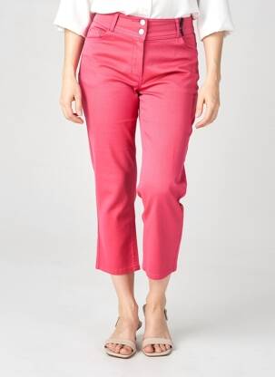 Pantacourt coupe droite taille normale rose JULIE GUERLANDE femme