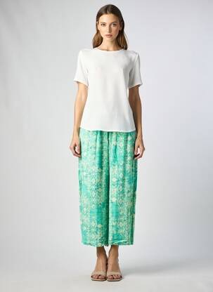 Pantacourt taille élastique taille normale vert ORIENTIQUE NATURALLY femme