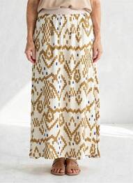 Jupe longue imprimé fantaisie beige LOLA ESPELETA femme