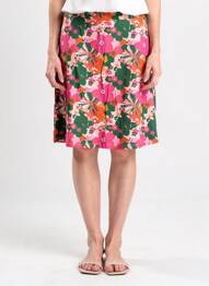 Jupe mi-longue stretch rose PRINCESSE NOMADE femme