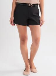 Short fermeture zippée sous rabat avec crochet taille normale noir TIFFOSI femme