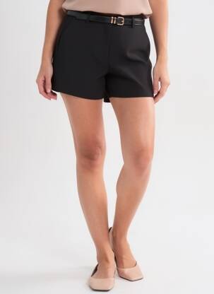Short fermeture zippée sous rabat avec crochet taille normale noir TIFFOSI femme
