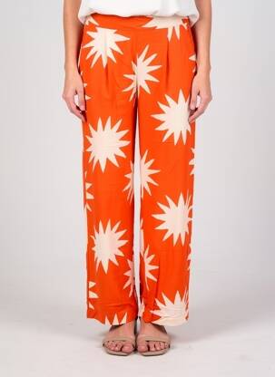 Pantalon large poches taille normale orange COMPAÑIA FANTASTICA femme