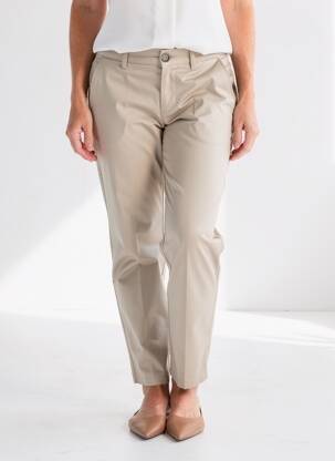 Pantalon chino tissage popeline taille normale beige STREET ONE femme