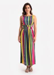 Robe longue sans manche sans manche jaune MONOPRIX femme