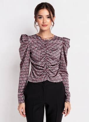 Top imprimé fantaisie manches longues rouge BOBO CHOSES femme