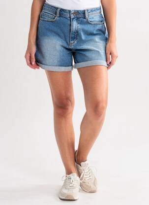 Short tissage denim taille haute bleu KIABI femme