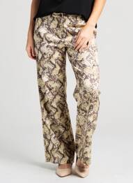 Pantalon droit tissage popeline taille normale beige ZARA femme