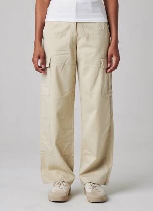 Pantalon droit tissage crêpe taille normale vert H&M femme