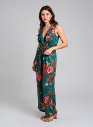 Combi-pantalon tissage crêpe sans manche vert PRETTY LITTLE THING femme