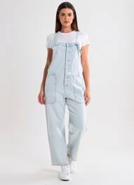 Salopette coupe cintrée fines bretelles bleu MANGO femme