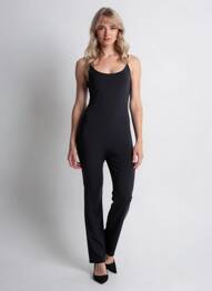 Combi-pantalon fines bretelles fines bretelles noir ZARA femme