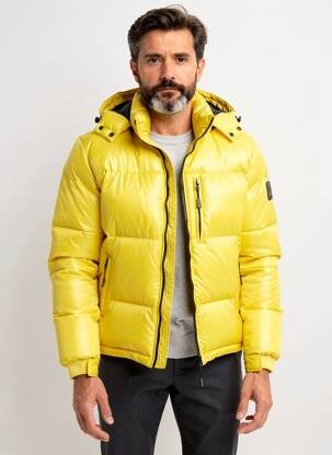 Doudoune poches a capuche jaune DAYTONA homme