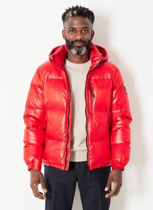 Doudoune manches longues a capuche rouge DAYTONA homme