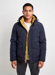 Doudoune manches longues a capuche bleu DAYTONA homme