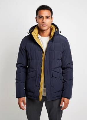 Doudoune manches longues a capuche bleu DAYTONA homme