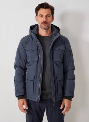 Doudoune manches longues a capuche bleu DAYTONA homme