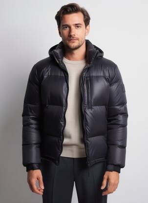 Doudoune poches a capuche noir DAYTONA homme
