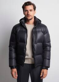 Doudoune manches longues a capuche noir DAYTONA homme